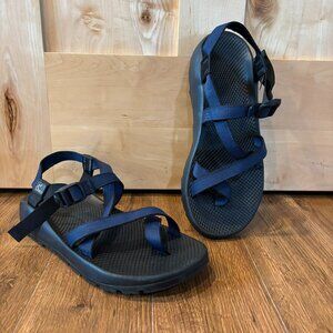 Men's Chaco Size 12 Z/2 Sandals Navy Blue Black Rugged Sole Adjustable Straps